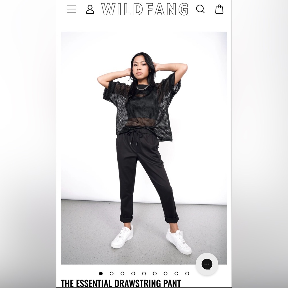 Wildfang Essential Drawstring Pants in Black size Small